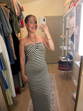 Load image into Gallery viewer, Halter Striped Midi Dress
