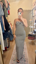 Load image into Gallery viewer, Halter Striped Midi Dress