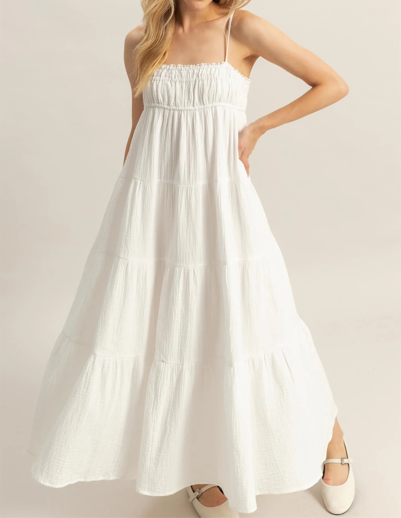 White Tiered Maxi Dress Shop Siana Boutique White Tiered Maxi Dress Shop Siana Boutique