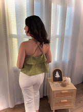 Load image into Gallery viewer, Olive Floral Eyelet Top
