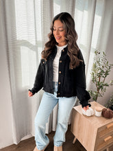 Load image into Gallery viewer, Black Oversized Denim Jacket

