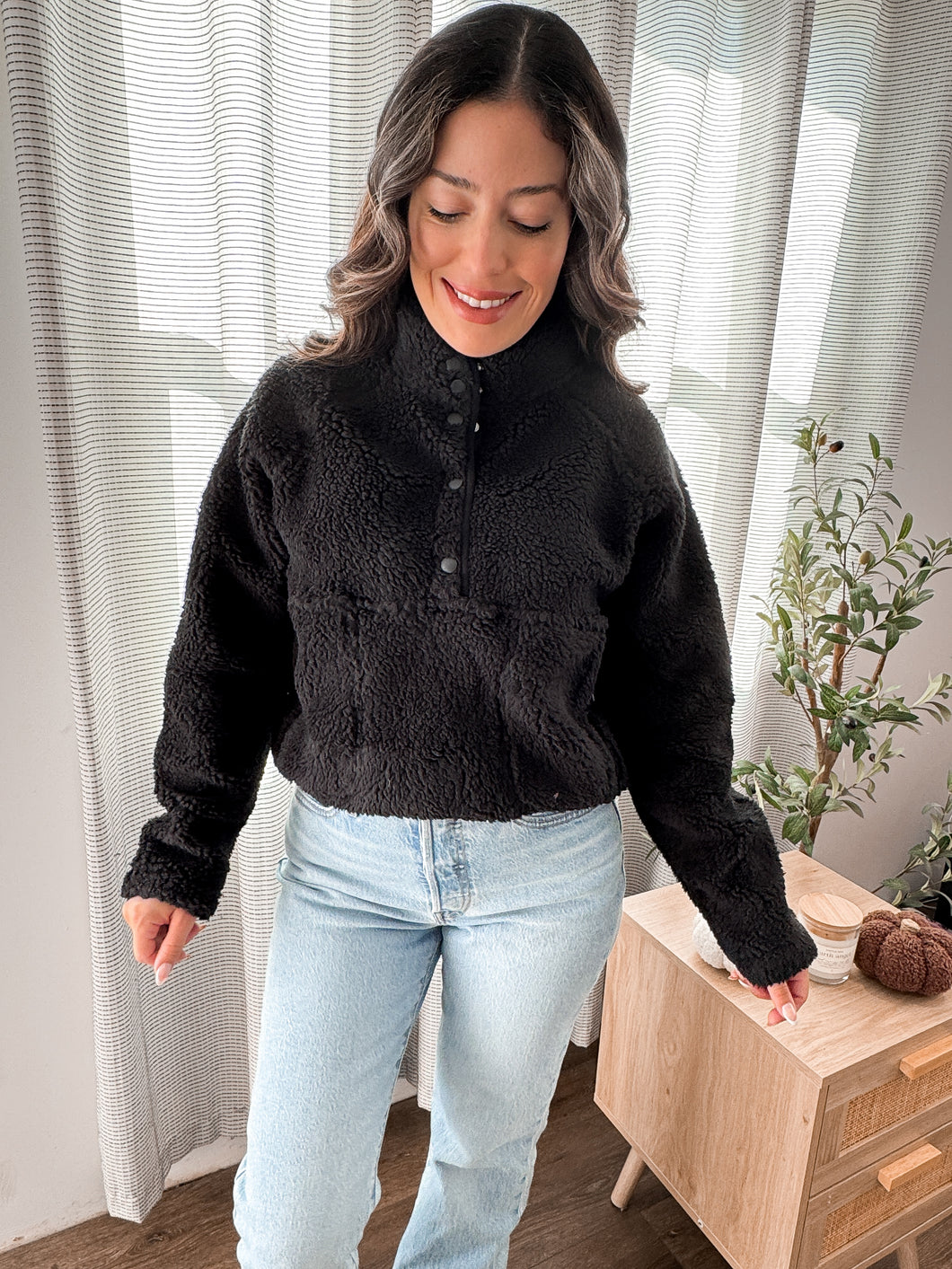 Black Teddy Sherpa Sweater