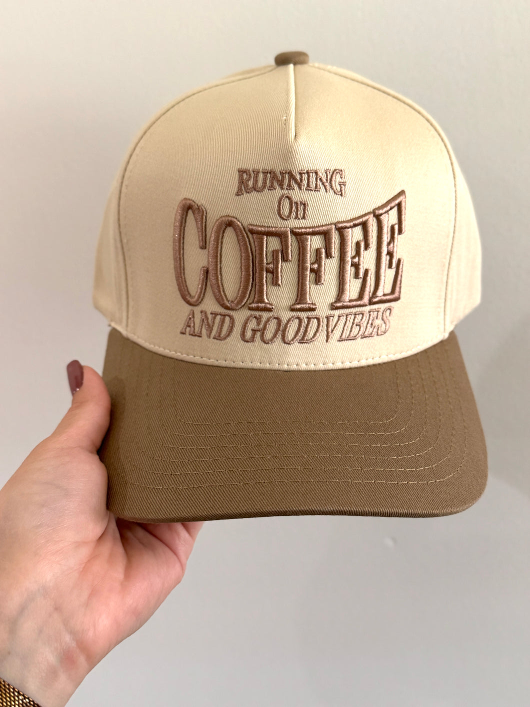 Running on Coffee and Good Vibes Hat￼