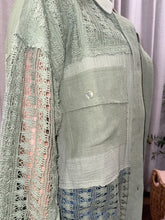 Load image into Gallery viewer, Olive Lace Button up Shirt
