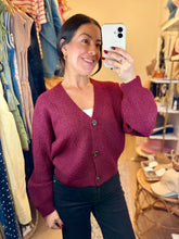 Load image into Gallery viewer, The Cherry Wine Cardigan
