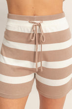 Load image into Gallery viewer, Beige Striped Top &amp; Short Set
