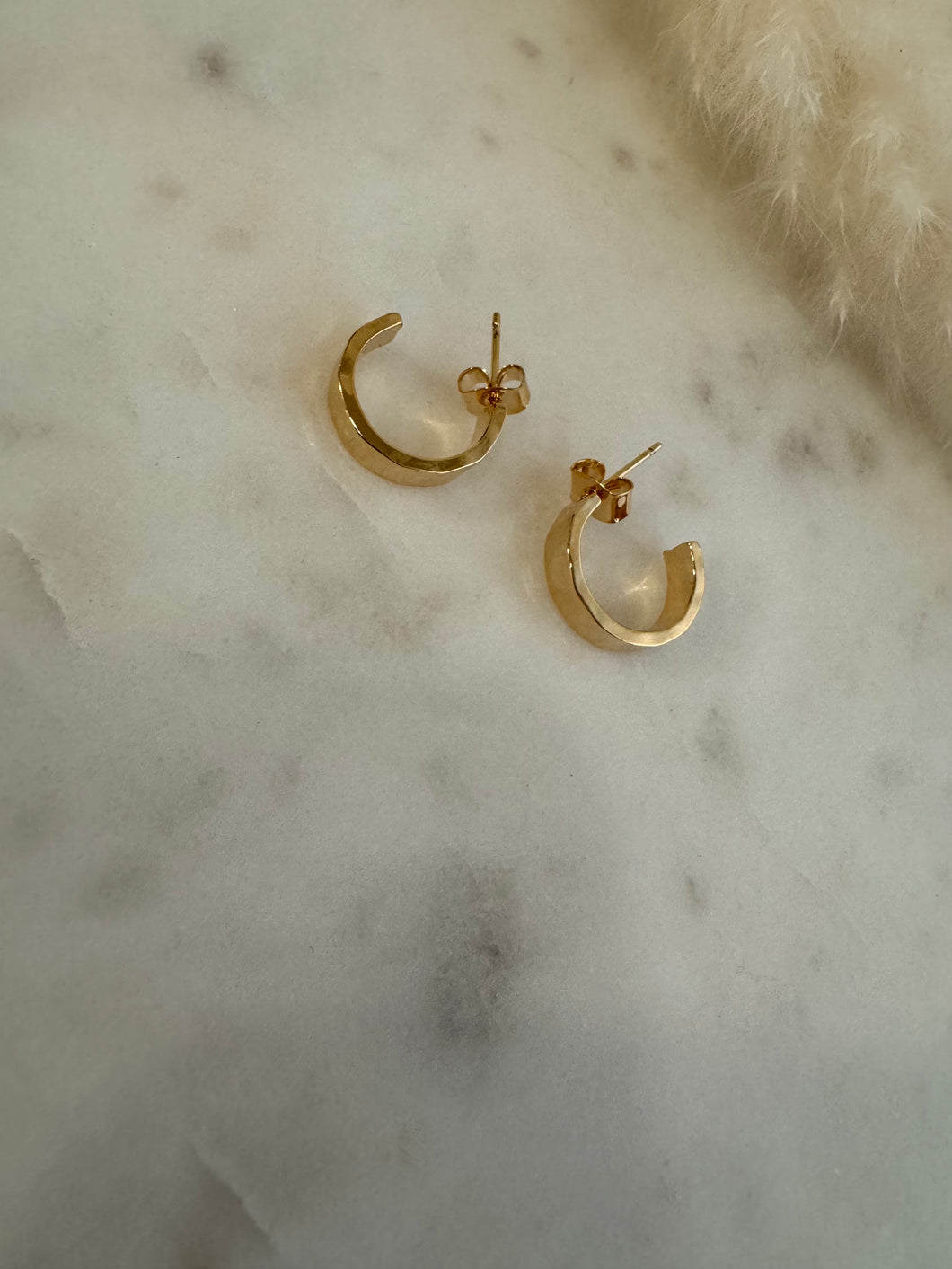 Mini Textured Gold Hoops