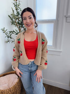 Cherry Cardigan (khaki)