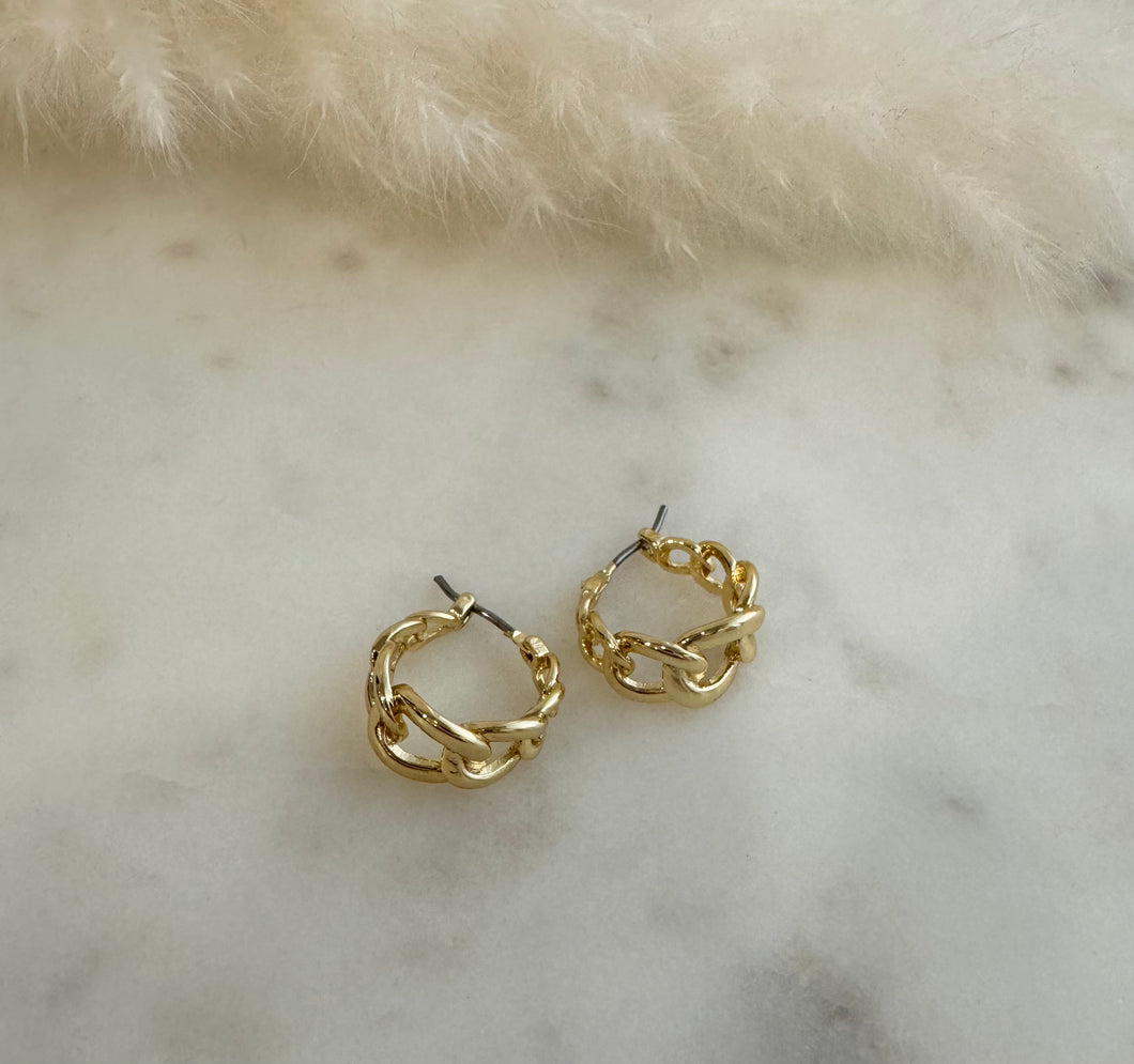 Small Gold Linked Hoops