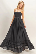 Load image into Gallery viewer, Black Smocked Halter Maxi Dress
