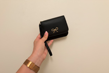 Load image into Gallery viewer, Black Bow Wristlet Wallet
