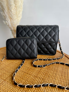 Black Quilted Purse