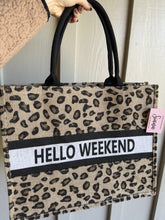 Load and play video in Gallery viewer, Hello Weekend Leopard Tote
