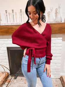 Cherry Wrap Sweater