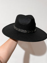 Load image into Gallery viewer, Studded Fedora Hat-Black
